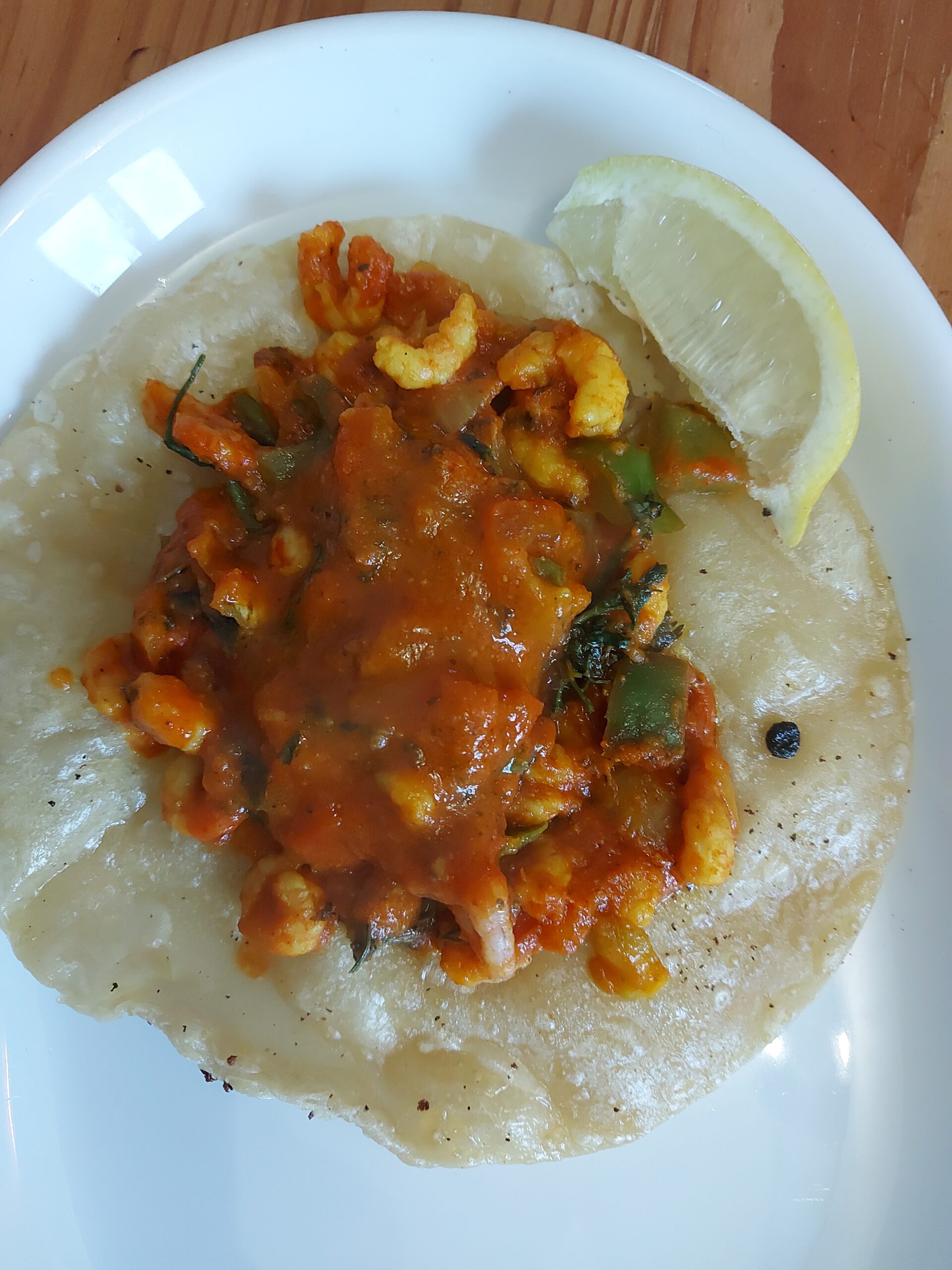 prawn bhuna on puri