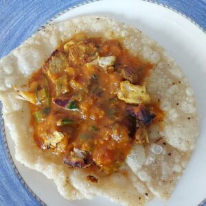 chicken chaat on puri