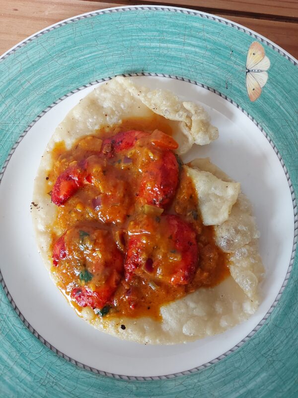 king prawn bhuna on puri