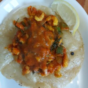 prawn bhuna on puri